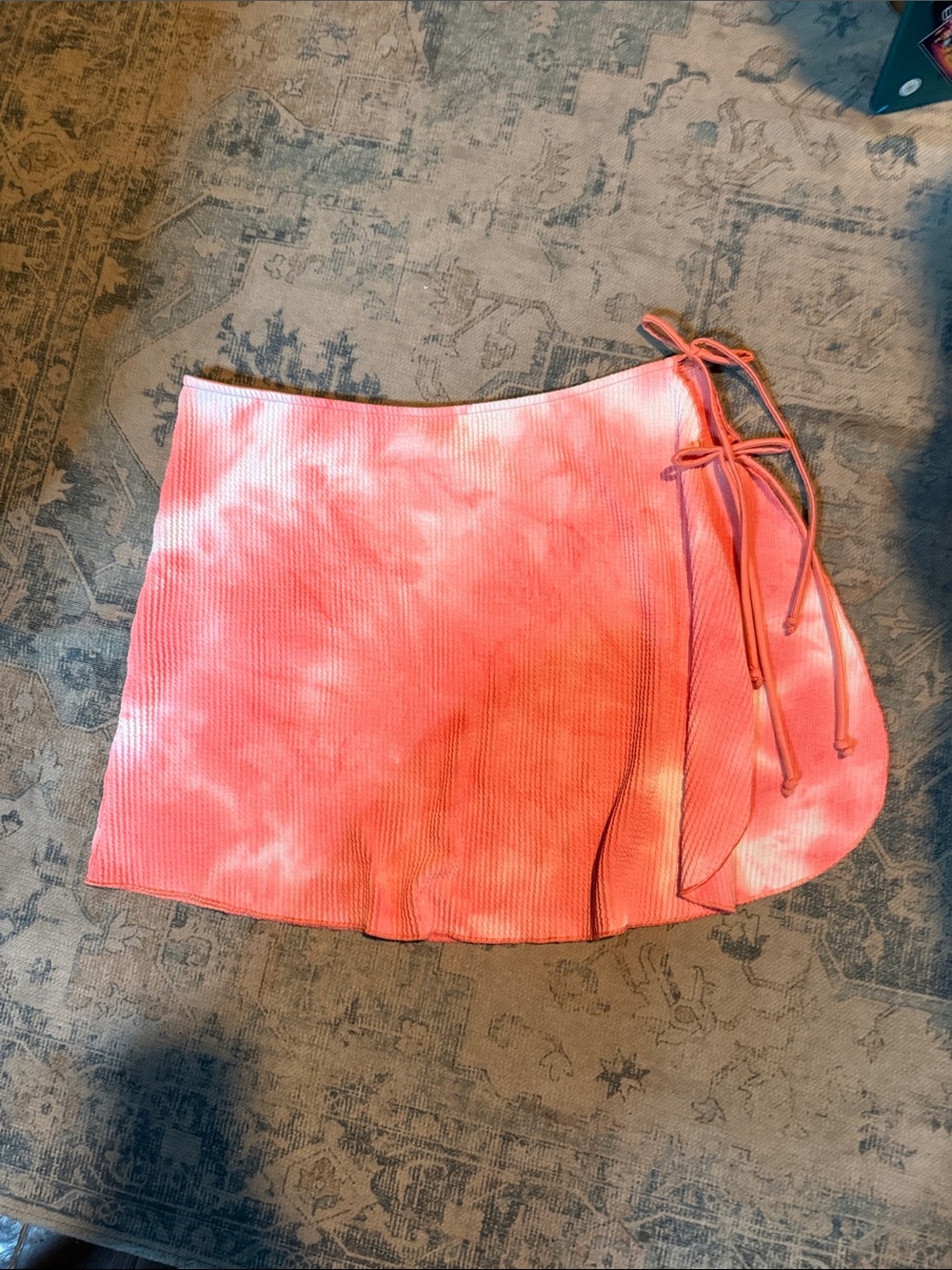 NWOT aerie Pink Tie-Dye Side-Tie Ribbed Mini Skirt